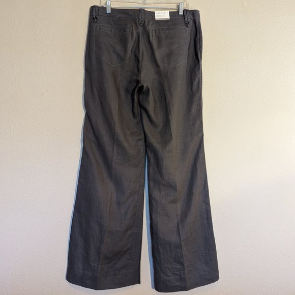 Banana Republic NWT 100% Linen Martin Fit Pant Charcoal Size 12 - Picture 3 of 11